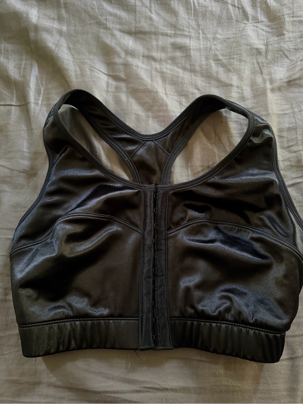 Front-Zip Black High-Support Sports Bra
